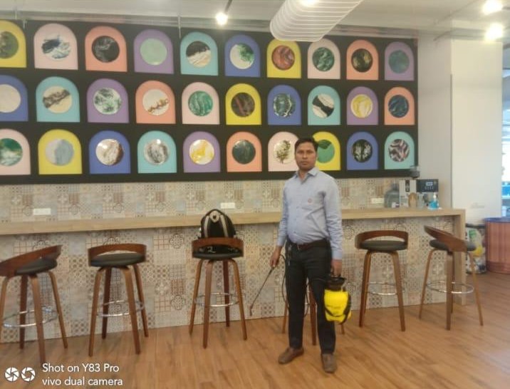 Fogging treatment in progress